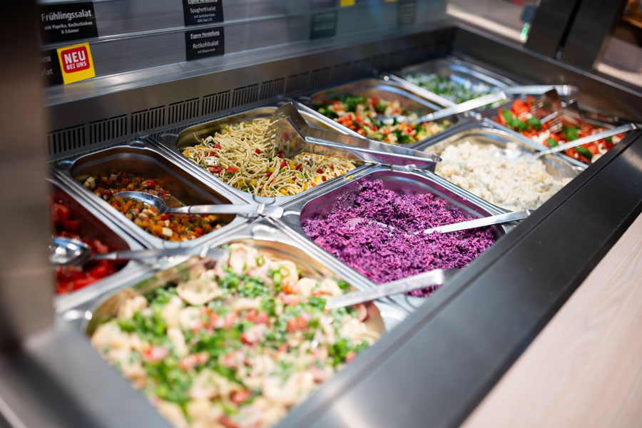 Nahaufnahme der Salatbar